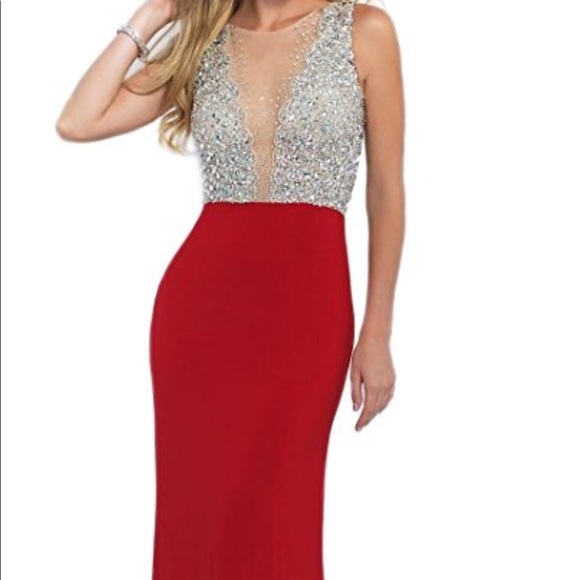 Beaded Red Prom/Formal Dress - Picture 1 of 6